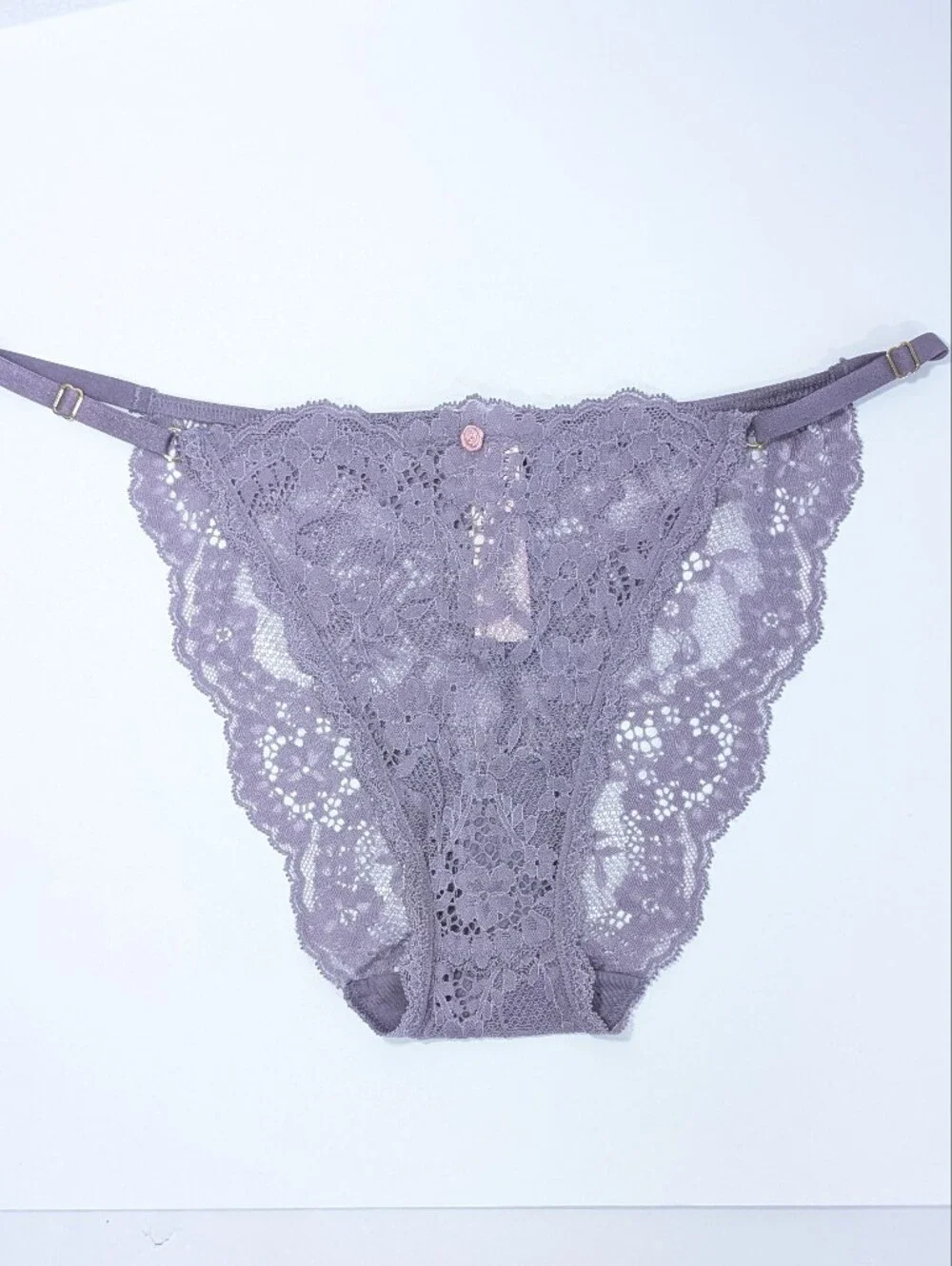 Victoria's Secret Dream Angels String Bikini XL Women Lace Panty sheer VS plum